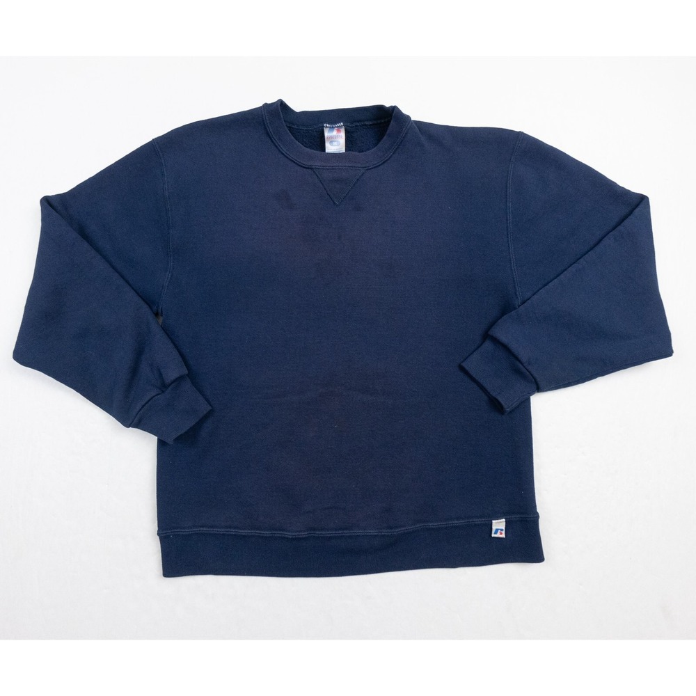 Vintage Russell Athletic Sweatshirt Mens Medium Blue Crewneck Sweater Adult Y2K